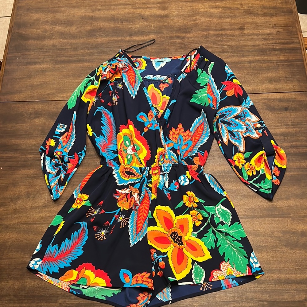 Multi-colored floral romper